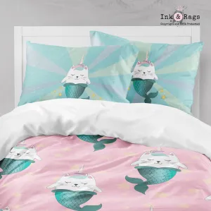 Caticorn Mermaids Unicorn Cat Mermaid Big Kids Bedding Collection