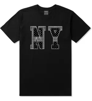 NY Bandana Print New York Black Flag Boys Kids T-Shirt